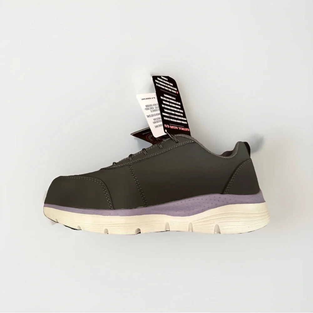 Skechers black and lavender slip-on sneakers